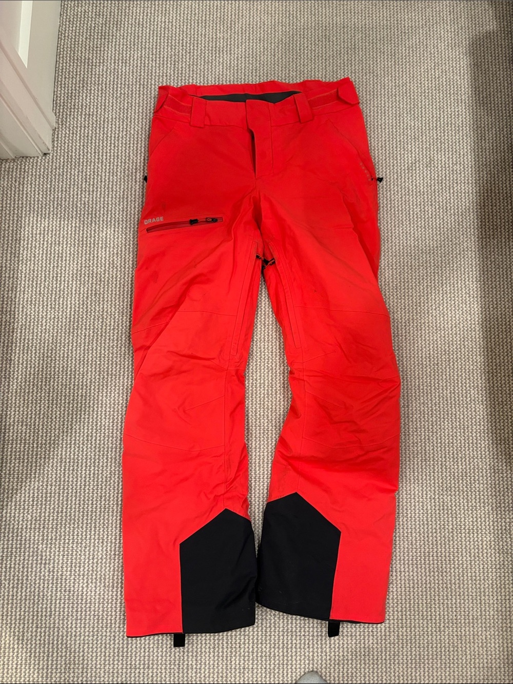 ORAGE - Red Ski/Snow Pants with Black Reinforced Ankles